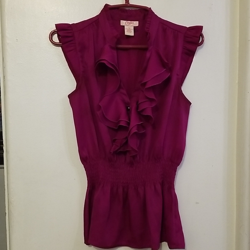 Candie's Magenta Ruffled Blouse